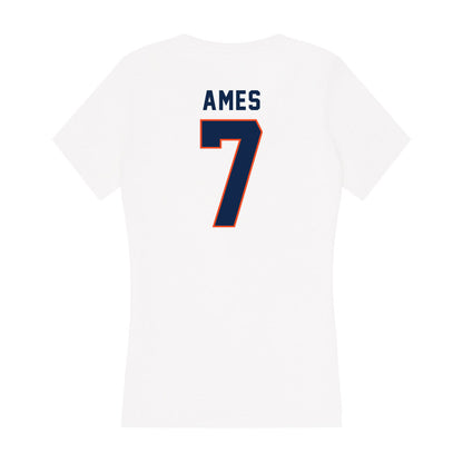 Virginia - NCAA Men's Basketball : Darrin Ames - Women's V-Neck T-Shirt-1