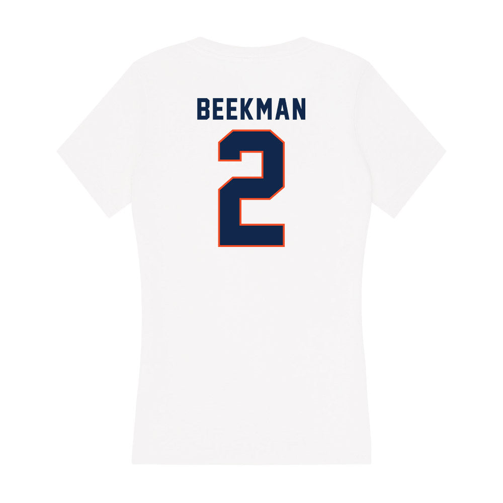 Virginia - NCAA Men's Basketball : Reece Beekman - Women's V-Neck T-Shirt-1