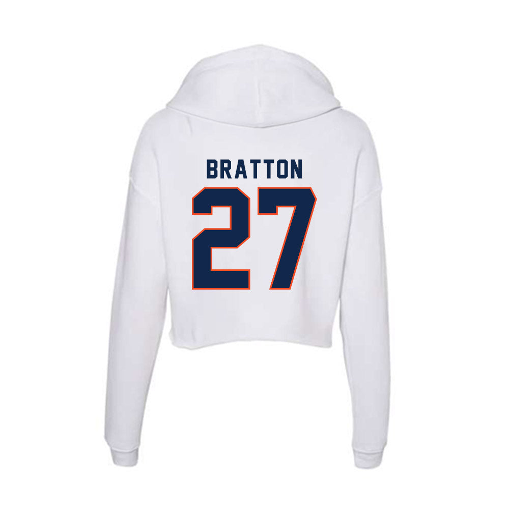 Virginia - NCAA Football : KJ Bratton - Women's Crop Fleece Hoodie-1