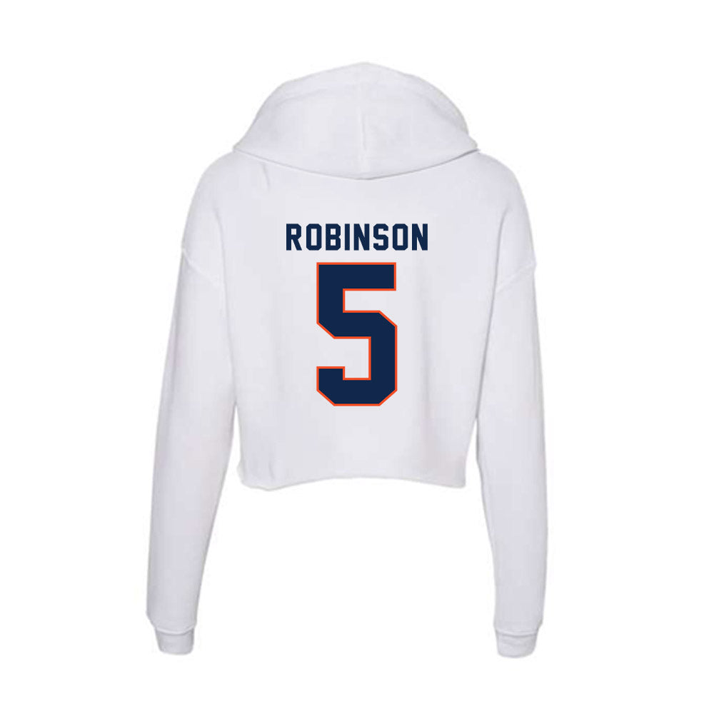 Virginia - NCAA Football : Kamren Robinson - Women's Crop Fleece Hoodie-1