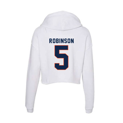 Virginia - NCAA Football : Kamren Robinson - Women's Crop Fleece Hoodie-1