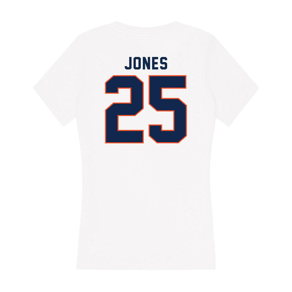 Virginia - NCAA Football : Terell Jones - Women's V-Neck T-Shirt-1