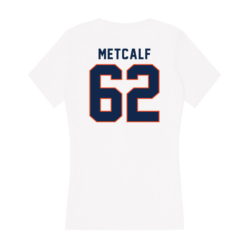 Virginia - NCAA Football : Drake Metcalf - Women's V-Neck T-Shirt-1