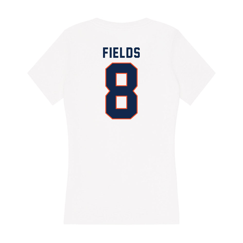 Virginia - NCAA Football : Malachi Fields - Women's V-Neck T-Shirt-1