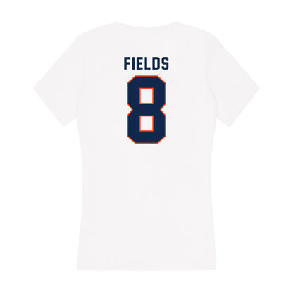 Virginia - NCAA Football : Malachi Fields - Women's V-Neck T-Shirt-1