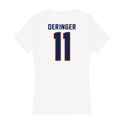 Virginia - NCAA Men's Lacrosse : Caulley Deringer - Women's V-Neck T-Shirt-1