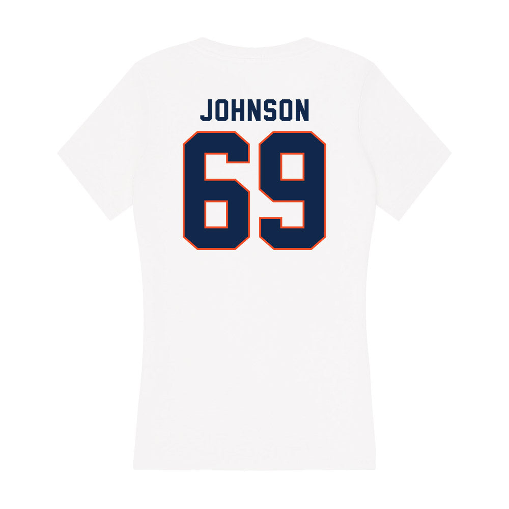 Virginia - NCAA Football : Luke Johnson - Women's V-Neck T-Shirt-1