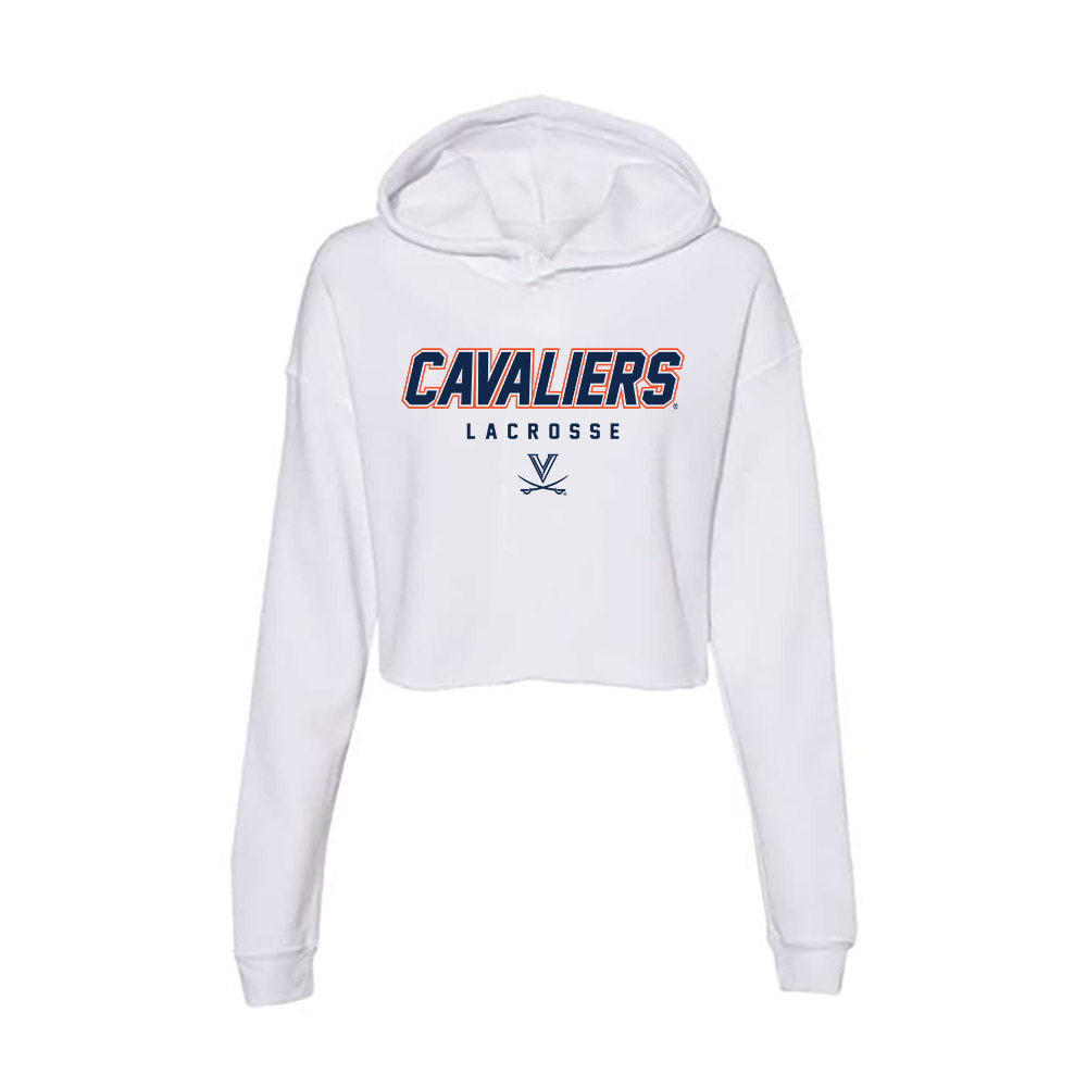 Virginia - NCAA Men's Lacrosse : Tucker Mullen - Women's Crop Fleece Hoodie-0