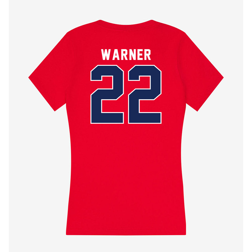 Arizona - NCAA Women's Soccer : Amiya Warner - Women's V-Neck T-Shirt-1