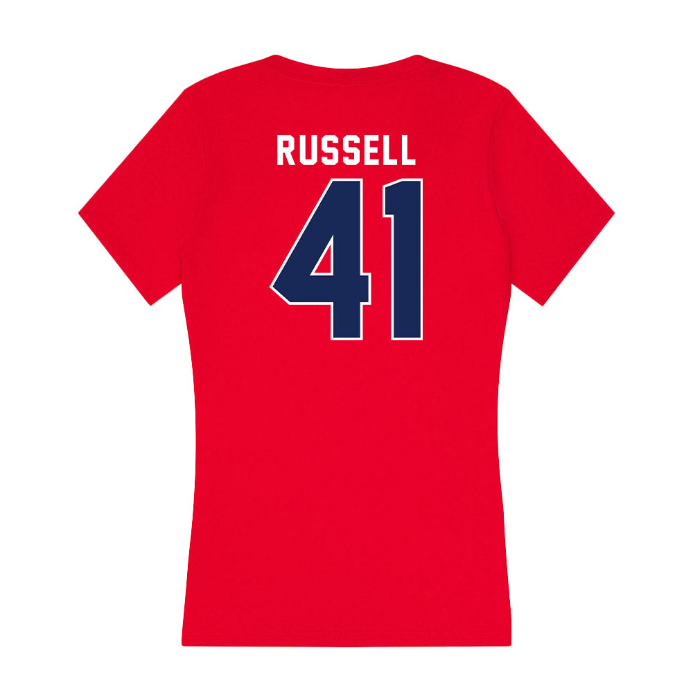 Arizona - NCAA Baseball : Tyler Russell - Women's V-Neck T-Shirt-1