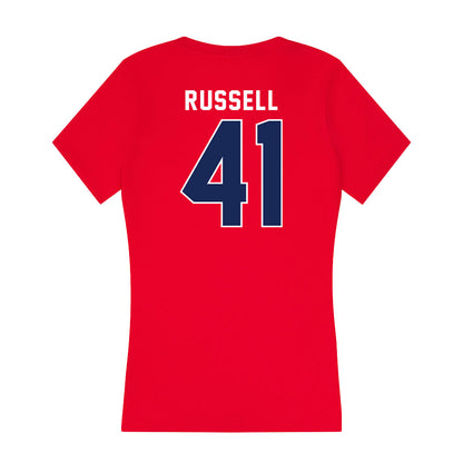 Arizona - NCAA Baseball : Tyler Russell - Women's V-Neck T-Shirt-1