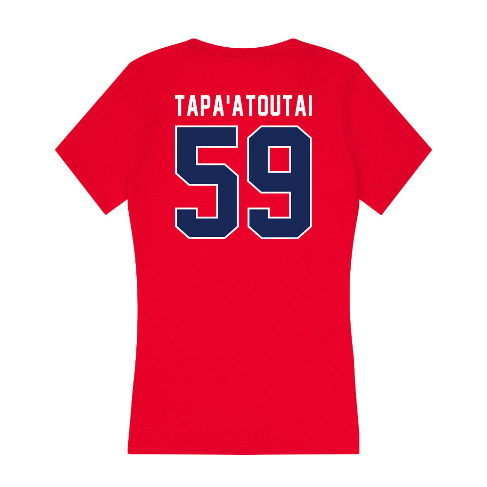 Arizona - NCAA Football : Siaosi Tapa'atoutai - Women's V-Neck T-Shirt-1