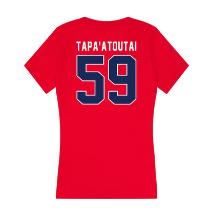 Arizona - NCAA Football : Siaosi Tapa'atoutai - Women's V-Neck T-Shirt-1