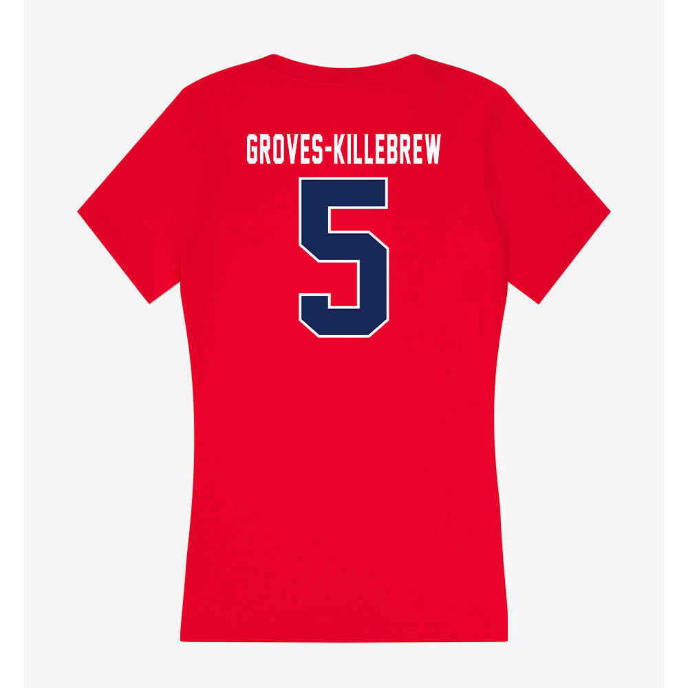 Arizona - NCAA Football : Marquis Groves-Killebrew - Women's V-Neck T-Shirt-1