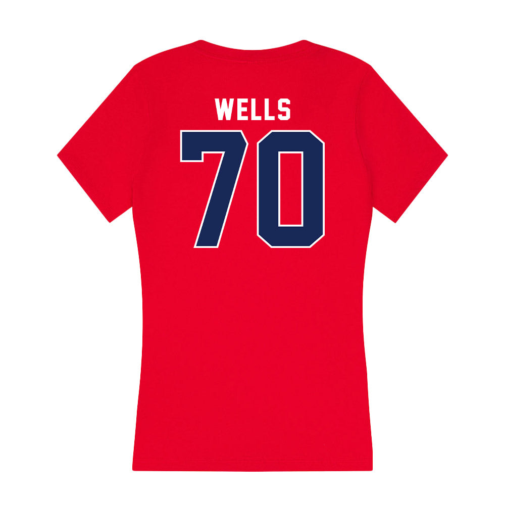 Arizona - NCAA Football : Zarius Wells - Women's V-Neck T-Shirt-1