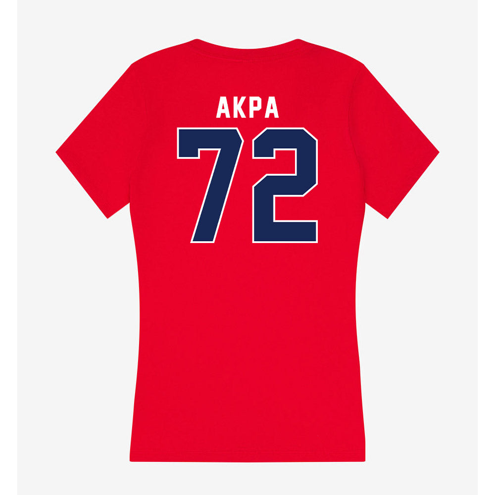 Arizona - NCAA Football : Louis Akpa - Women's V-Neck T-Shirt-1