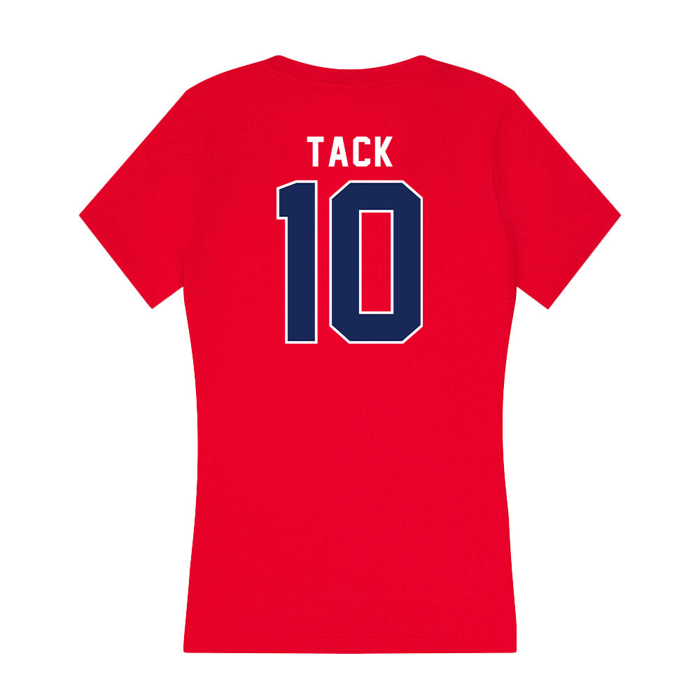 Arizona - NCAA Women's Basketball : Erin Tack - Women's V-Neck T-Shirt-1