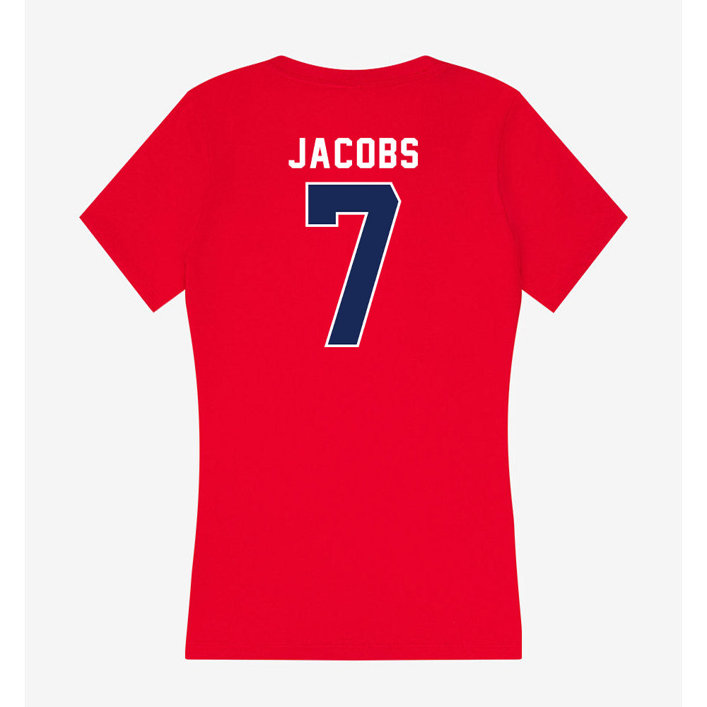 Arizona - NCAA Baseball : Andrew Jacobs - Women's V-Neck T-Shirt-1