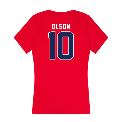 Arizona - NCAA Football : Quinn Olson - Women's V-Neck T-Shirt-1