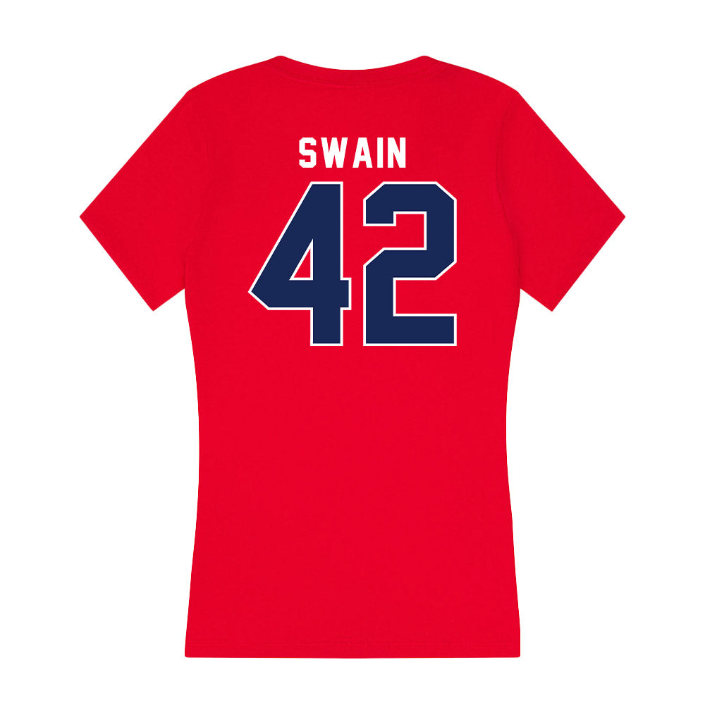  - NCAA Softball : Saya Swain - Women's V-Neck T-Shirt-1