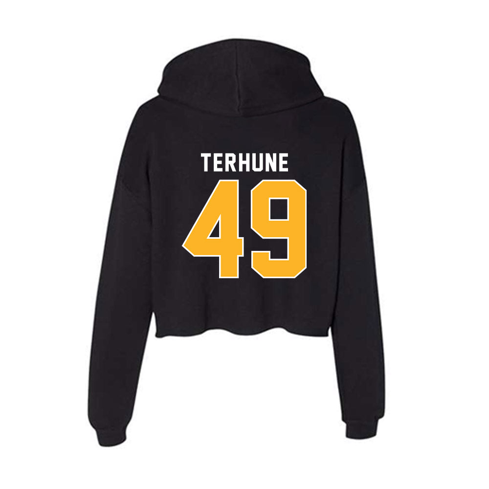 Pittsburgh - NCAA Baseball : Isaac Terhune - Women's Crop Fleece Hoodie-1