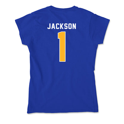 Pittsburgh - NCAA Men's Basketball : Dishon Jackson - Soft Style Women’s T-Shirt-1