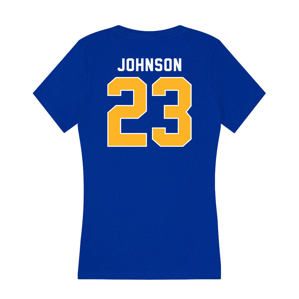 Pittsburgh - NCAA Women's Basketball : Mikayla Johnson - Women's V-Neck T-Shirt-1