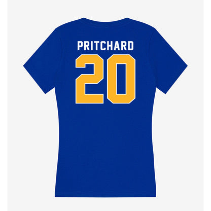 Pittsburgh - NCAA Football : Davion Pritchard - Women's V-Neck T-Shirt-1
