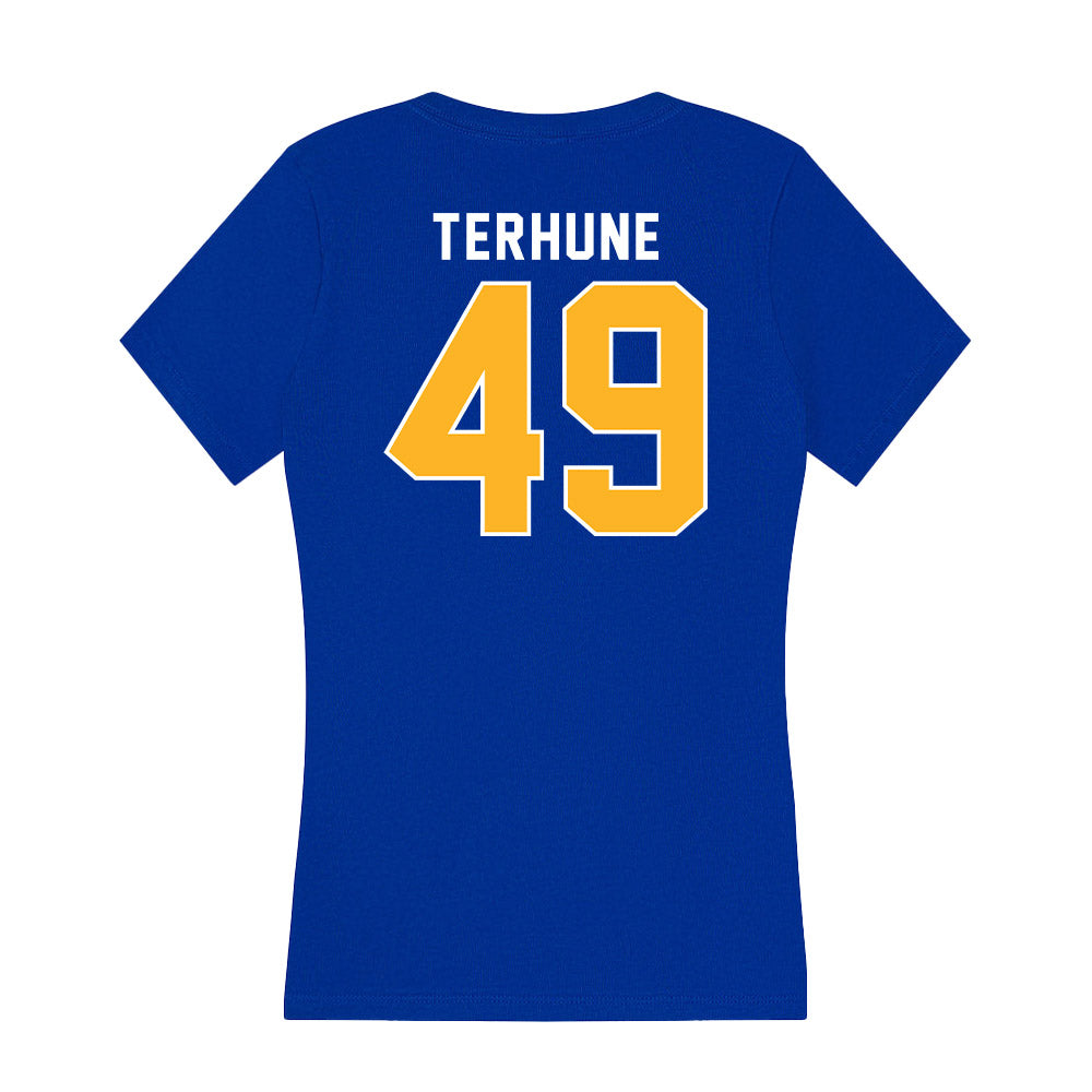 Pittsburgh - NCAA Baseball : Isaac Terhune - Women's V-Neck T-Shirt-1