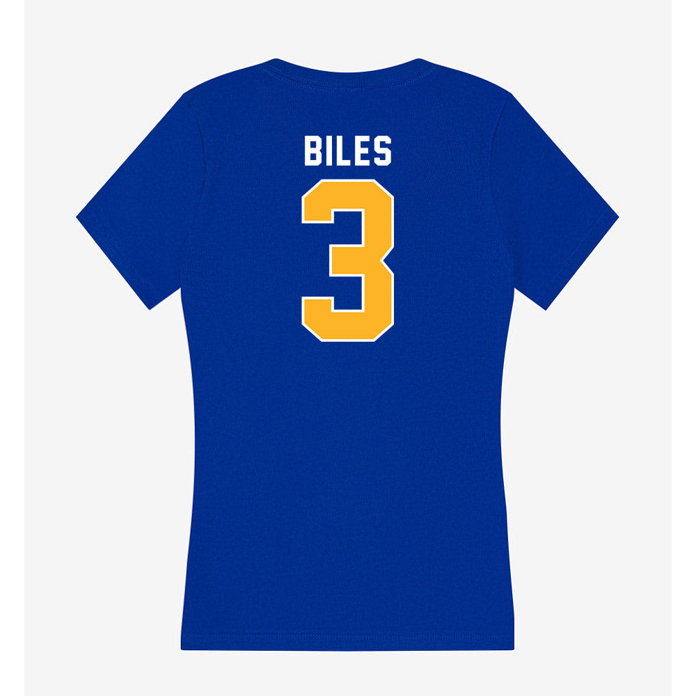 Pittsburgh - NCAA Football : Rasheem Biles - Women's V-Neck T-Shirt-1