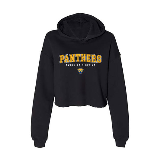 Pittsburgh - NCAA Men's Swimming & Diving : Austin Sorg - Women's Crop Fleece Hoodie-0