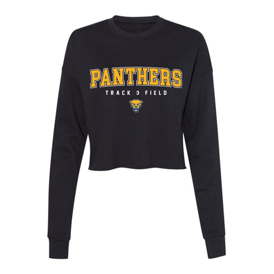 Pittsburgh - NCAA Men's Track & Field : Malachi Williams - Women's Cropped Crew Fleece-0