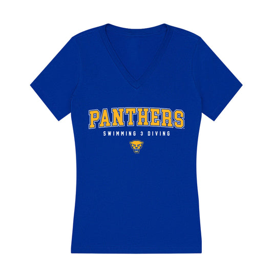 Pittsburgh - NCAA Men's Swimming & Diving : Georg Filippov - Women's V-Neck T-Shirt-0
