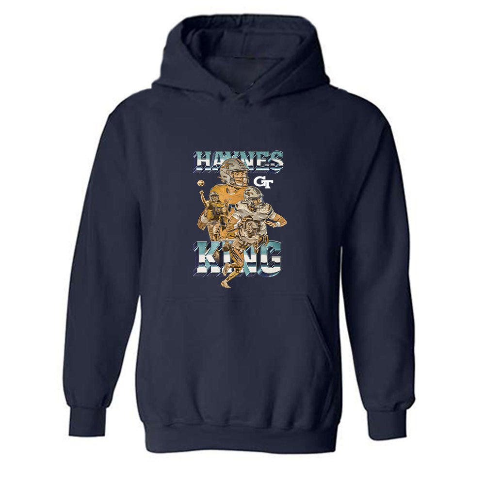 Georgia Tech - NCAA Football : Haynes King - Player Collage Hooded Sweatshirt-0