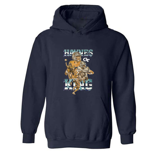 Georgia Tech - NCAA Football : Haynes King - Player Collage Hooded Sweatshirt-0