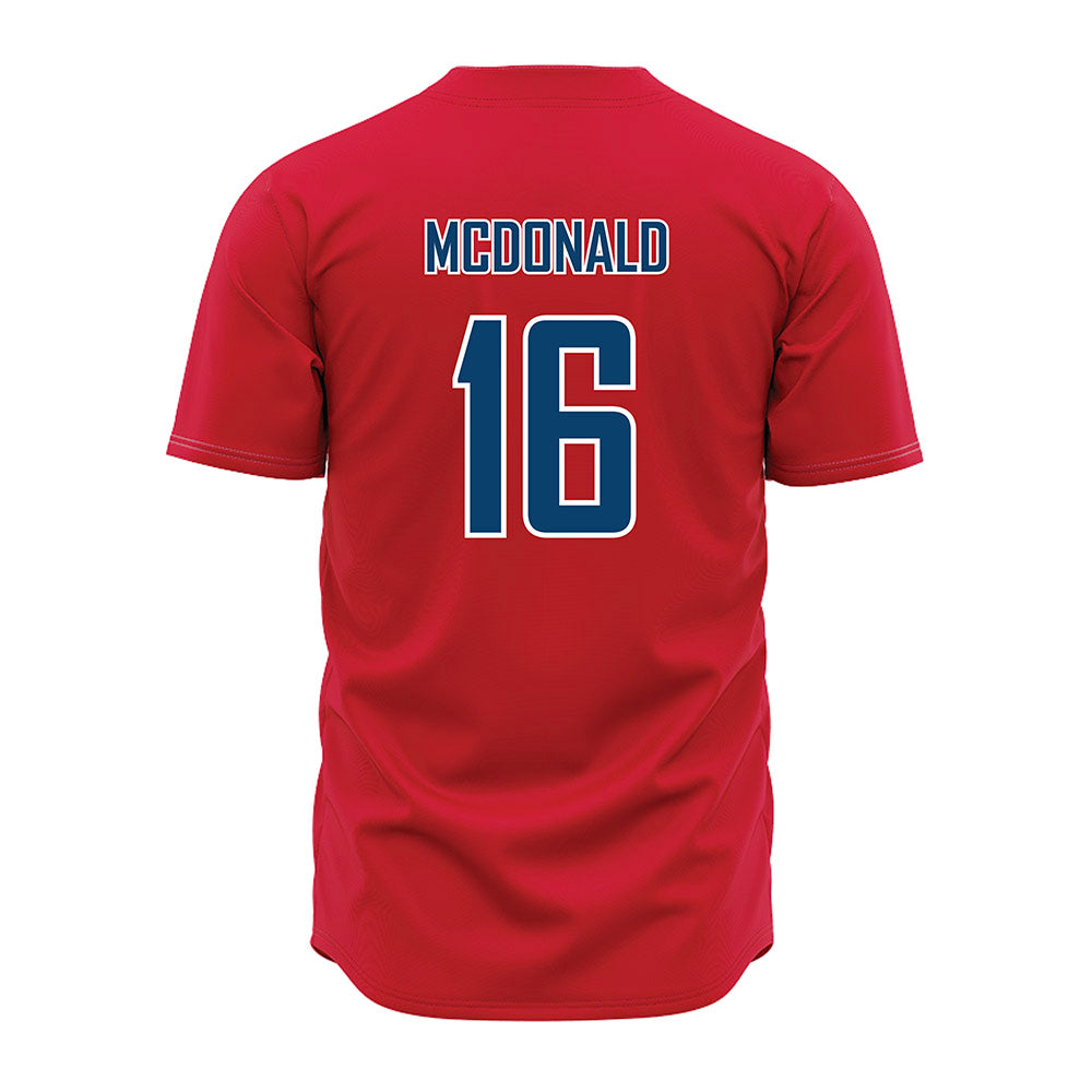 Radford - NCAA Baseball : Jack McDonald - Red Jersey