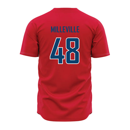  - NCAA Baseball : Joshua Milleville - Red Jersey-1