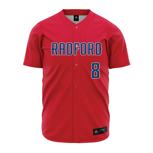 Radford - NCAA Baseball : Eli Baker - Red Jersey-0