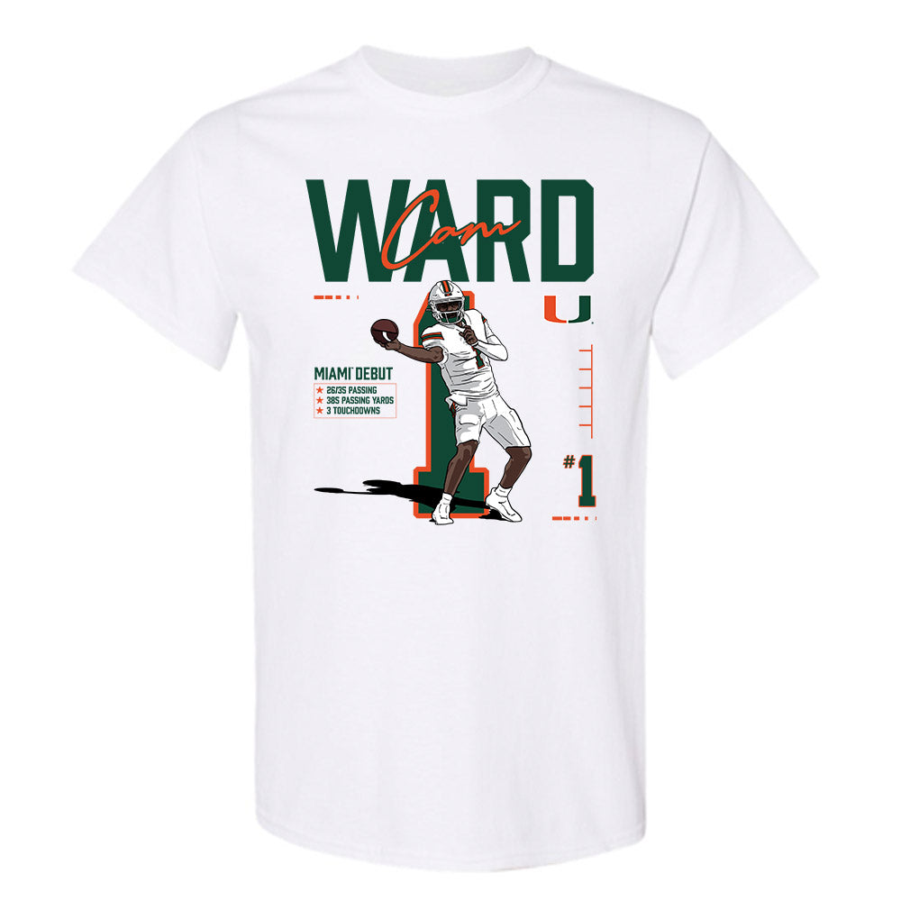 Miami - NCAA Football : Cam Ward - Player Collage T-Shirt-0