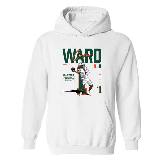 Miami - NCAA Football : Cam Ward - Debut Player Collage Hooded Sweatshirt-0