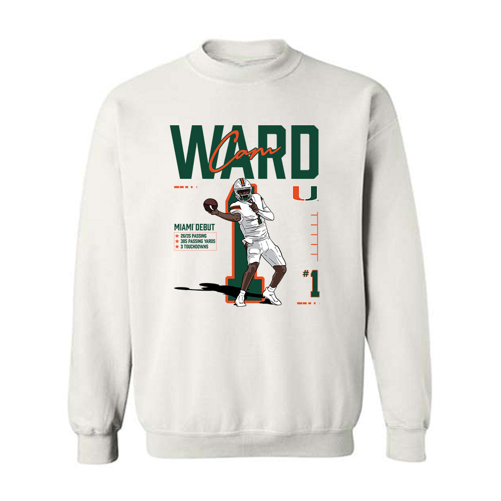 Miami - NCAA Football : Cam Ward - Player Collage Crewneck Sweatshirt-0