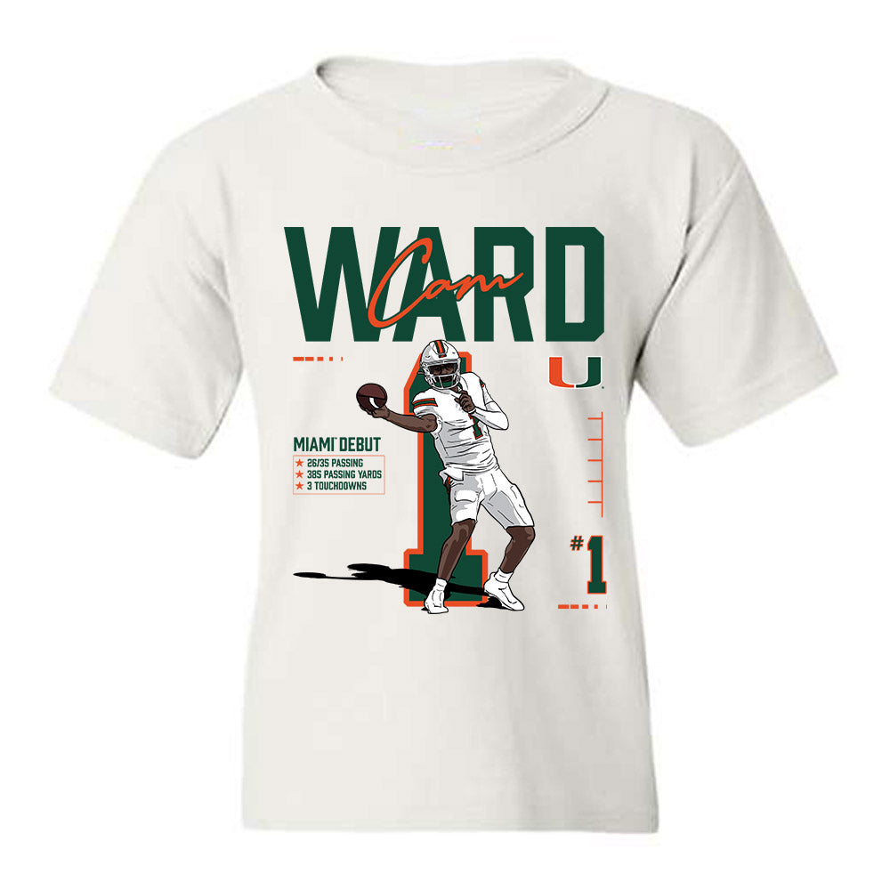 Miami - NCAA Football : Cam Ward - Player Collage Youth T-Shirt-0