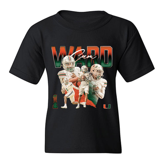 Miami - NCAA Football : Cam Ward - Player Collage Youth T-Shirt-0