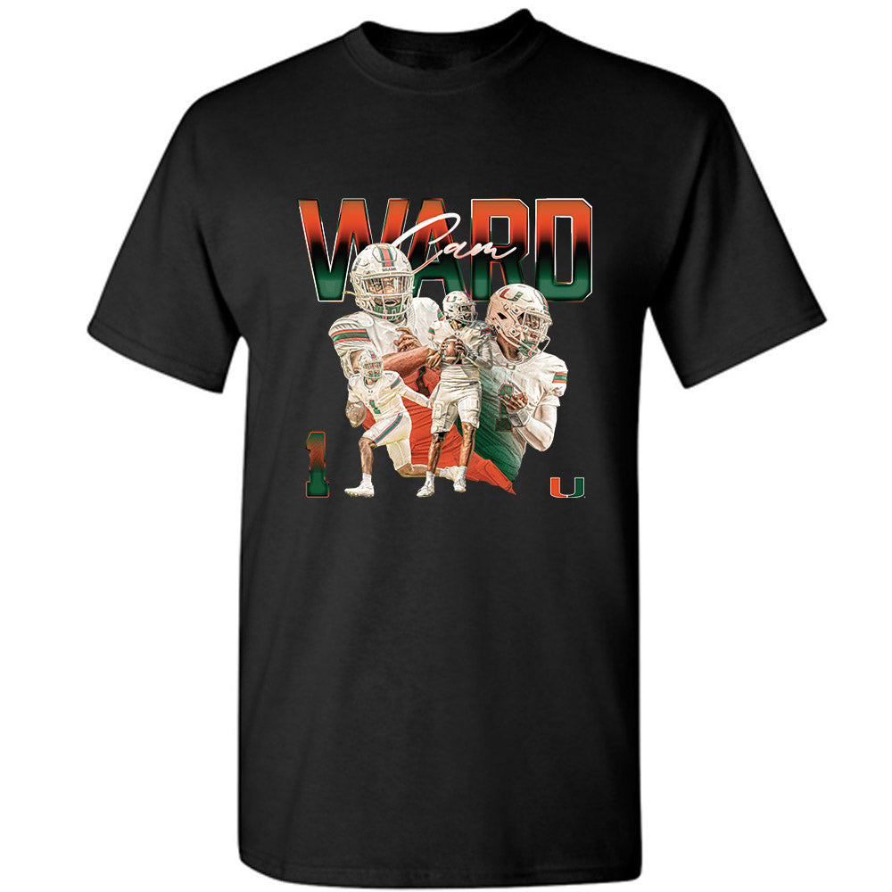 Miami - NCAA Football : Cam Ward - Player Collage T-Shirt-0