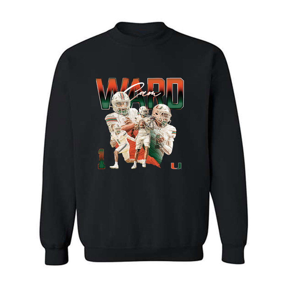 Miami - NCAA Football : Cam Ward - Player Collage Crewneck Sweatshirt-0