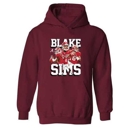 Alabama - Football Alumni : Blake Sims - Player Collage Hooded Sweatshirt