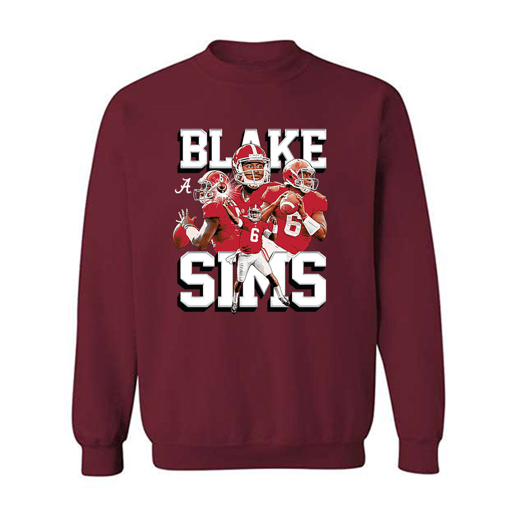 Alabama - Football Alumni : Blake Sims - Player Collage Crewneck Sweatshirt