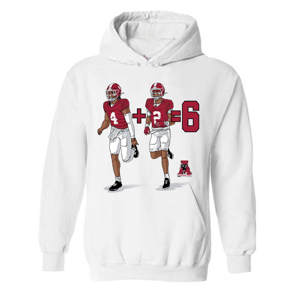 Alabama - NCAA Football : Ryan Williams & Jalen Milroe - 4+2 - Caricature Hooded Sweatshirt