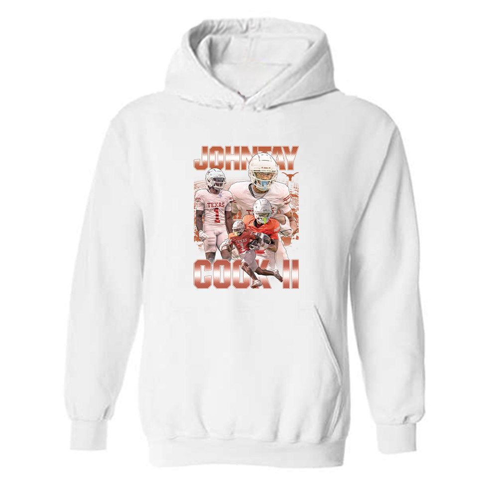 Texas - NCAA Football : Johntay Cook II - Player Collage Hooded Sweatshirt-0