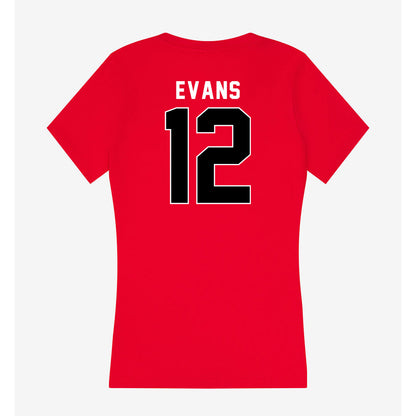 Utah - NCAA Women's Basketball : Chyra Evans - Women's V-Neck T-Shirt-1